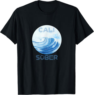 California Sober with Cool Surf Waves - Cali Sober T-Shirt - T-Shirt | Black