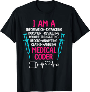 Medical Coder T-Shirt - T-Shirt | Black