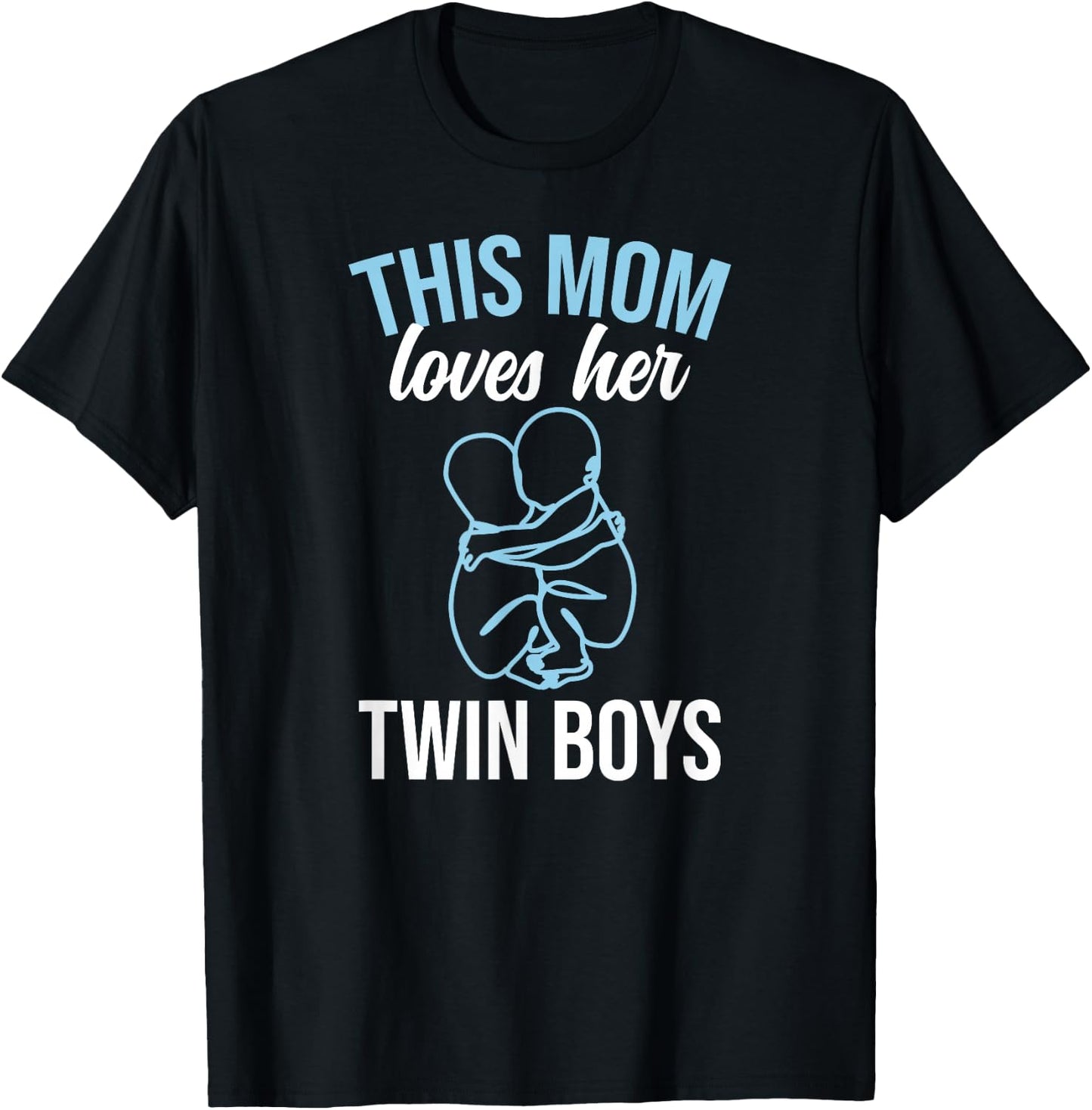 Twin Boys Twin Mom Of Twins Twin Mama Of Twins T-Shirt - T-Shirt | Black