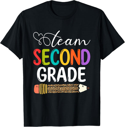 Team Second Grade Leopard Pencil 2nd Grade Teacher Student