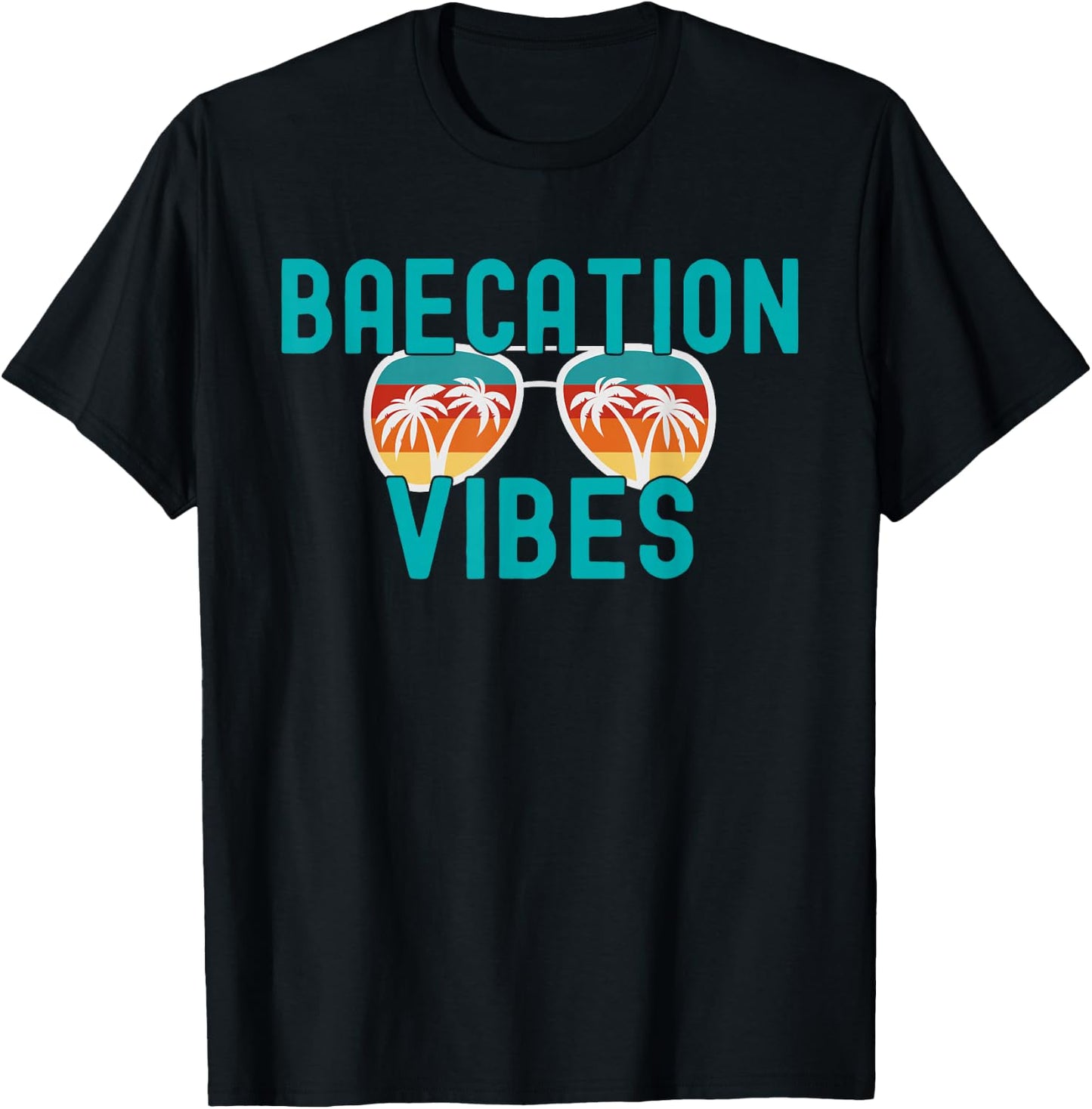 Cute Couples Trip Matching Vacation Baecation Vibes T-Shirt - T-Shirt | Black