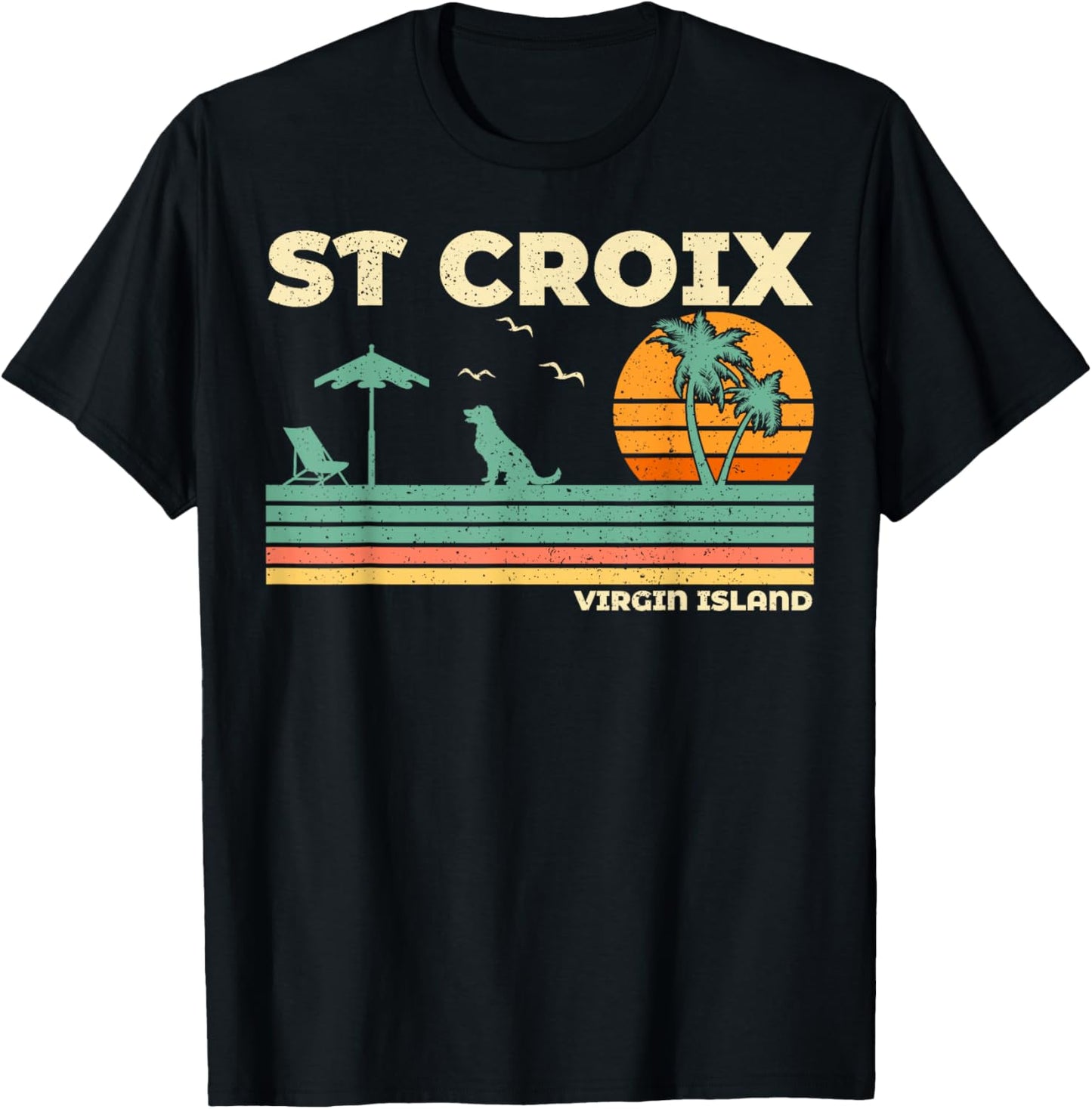 Vintage Retro Family Vacation Virgin Island St Croix Beach Women T-Shirt - T-Shirt | Black