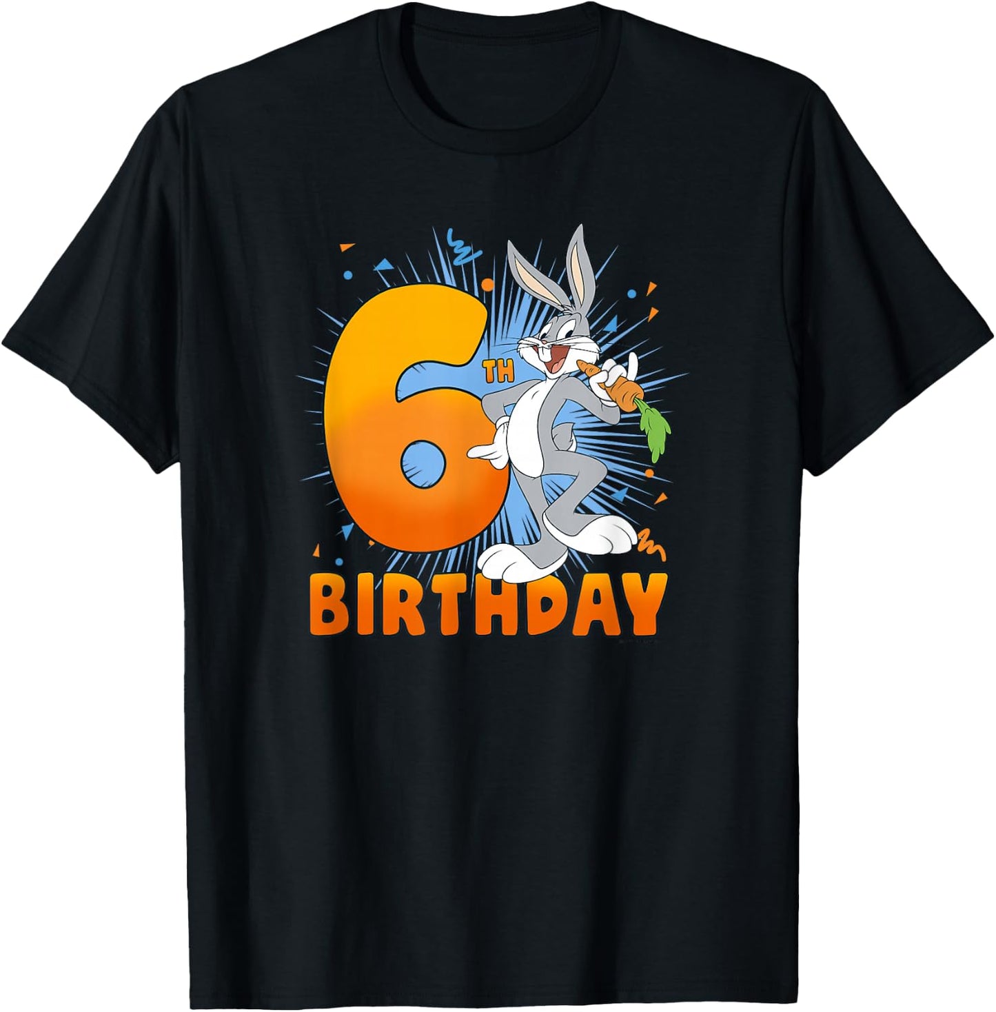 Looney Tunes Bugs Bunny 6th Birthday T-Shirt - T-Shirt | Black