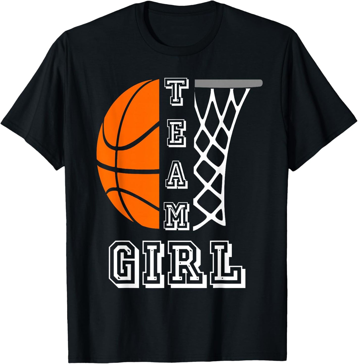 Basketball Gender Reveal Team Girl T-Shirt - T-Shirt | Black