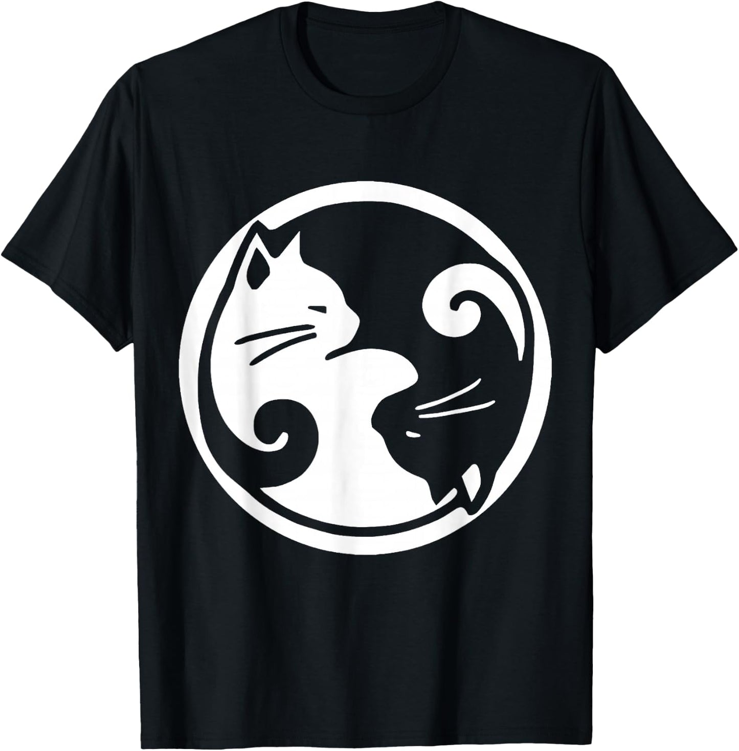 Yin Yang Cats Men Women Girls Kids T-Shirt - T-Shirt | Black