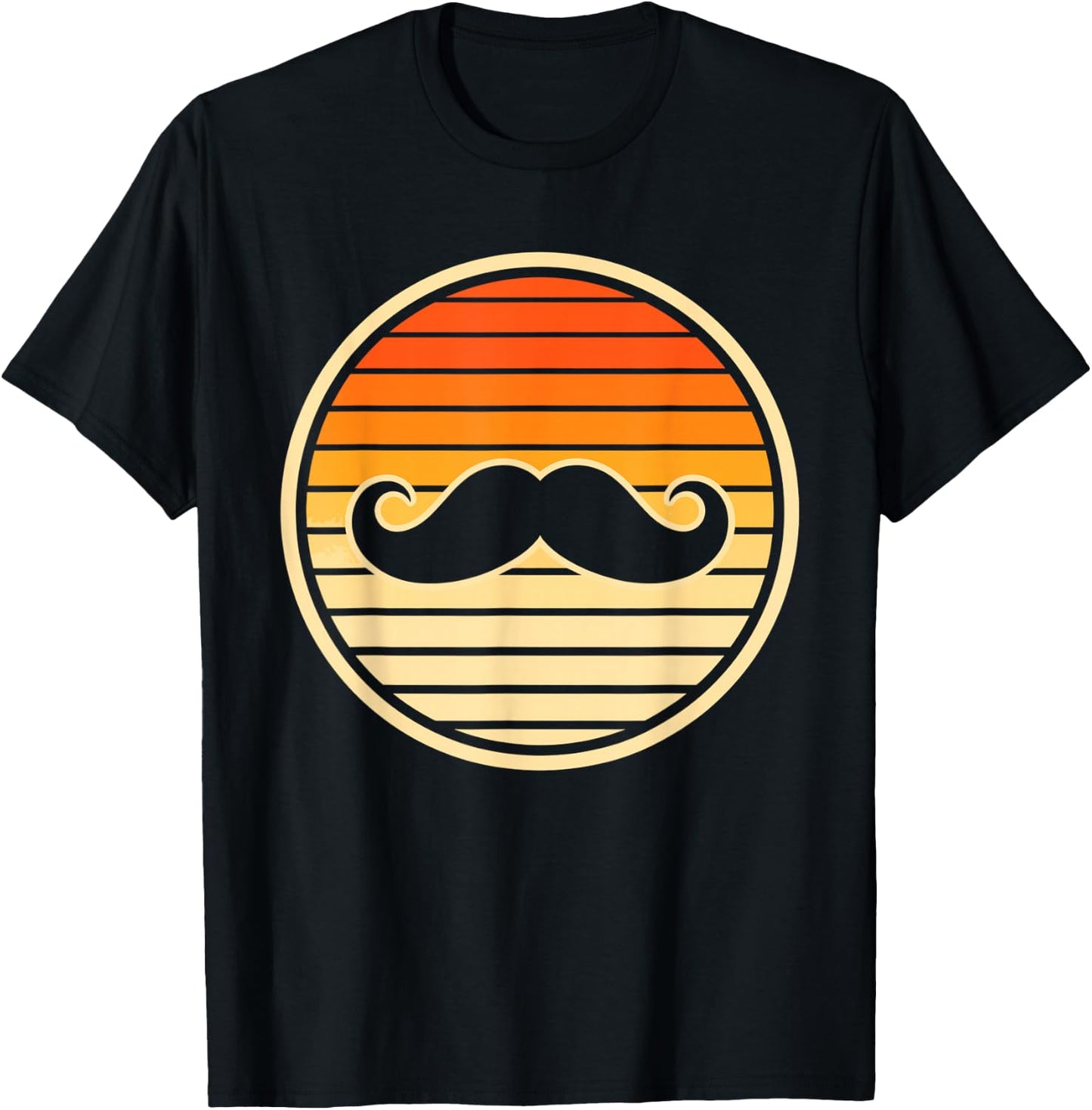 Retro Mustache Vintage Barber Moustache Beard Design T-Shirt - T-Shirt | Black