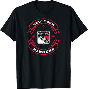 New York Rangers Blaze Blue Officially Licensed T-Shirt - T-Shirt | Black