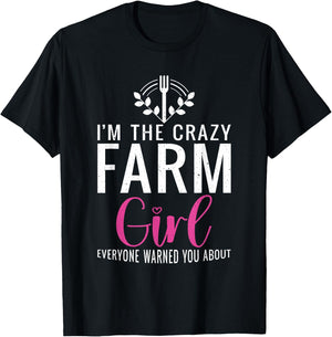 Im the crazy Farmer Girl Farm Lover Farming T-Shirt - T-Shirt | Black