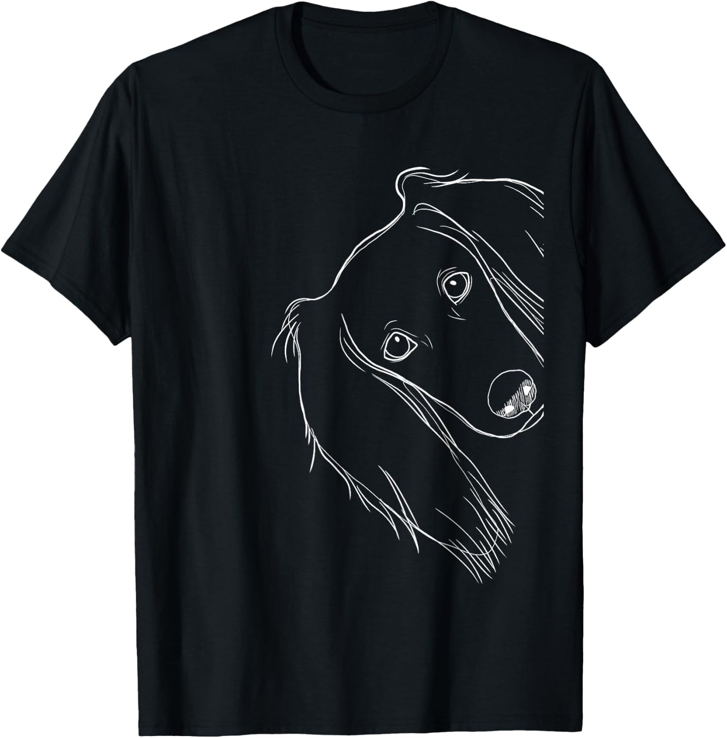 Funny Surprised Dog Saluki T-Shirt - T-Shirt | Black