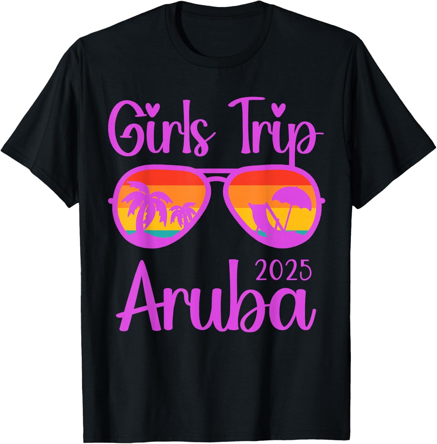 Girls Trip 2025 Aruba Caribbean Weekend Summer T-Shirt - T-Shirt | Black