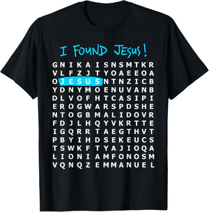 I Found Jesus Crossword Puzzle - Christian Shirt T-Shirt - T-Shirt | Black