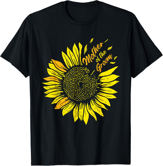 Mother Of The Groom Wedding Mom Sunflower T-Shirt - T-Shirt | Black