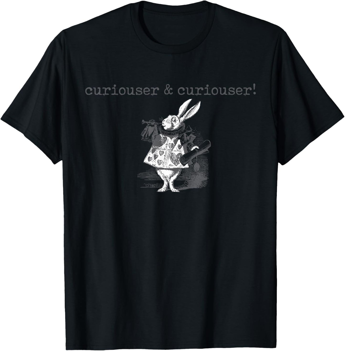 Alice in Wonderland Quote Shirt Curiouser Lewis Carroll Book T-Shirt - T-Shirt | Black