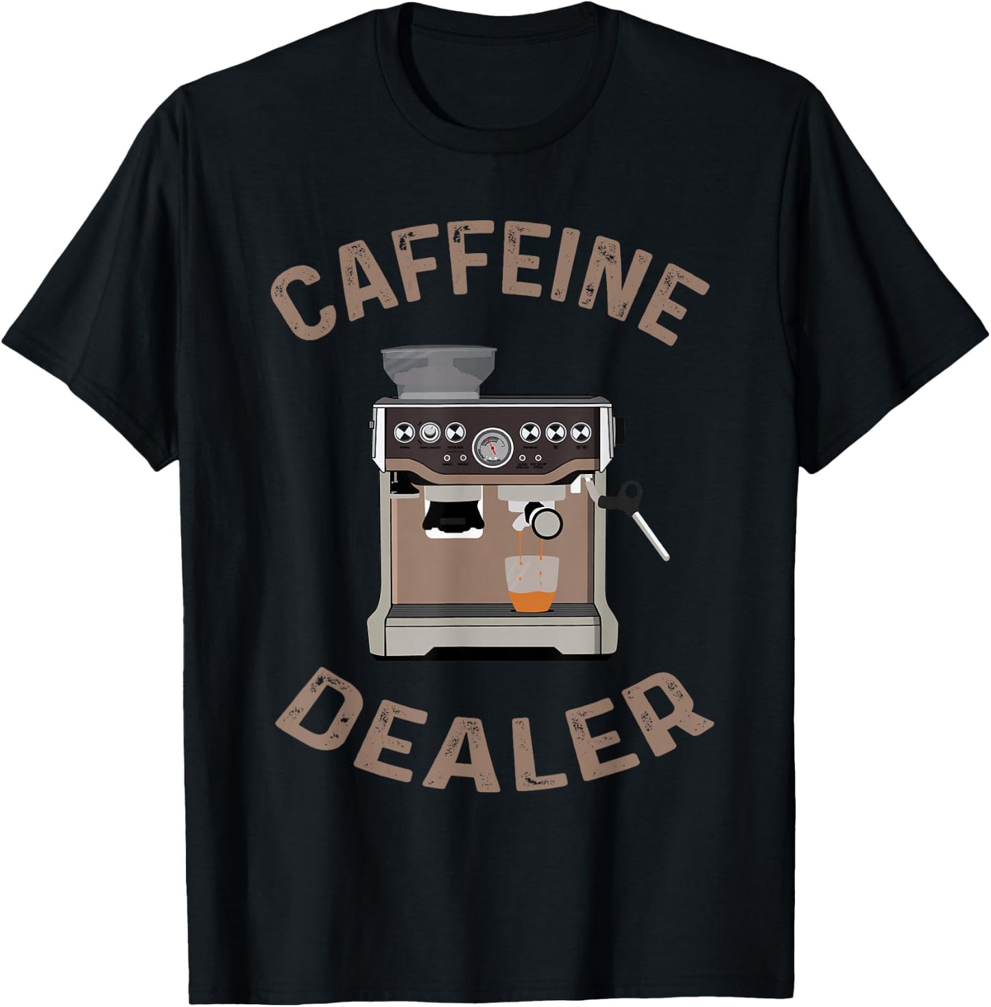 Coffeine Dealer for Coffee Lovers and Barista T-Shirt - T-Shirt | Black