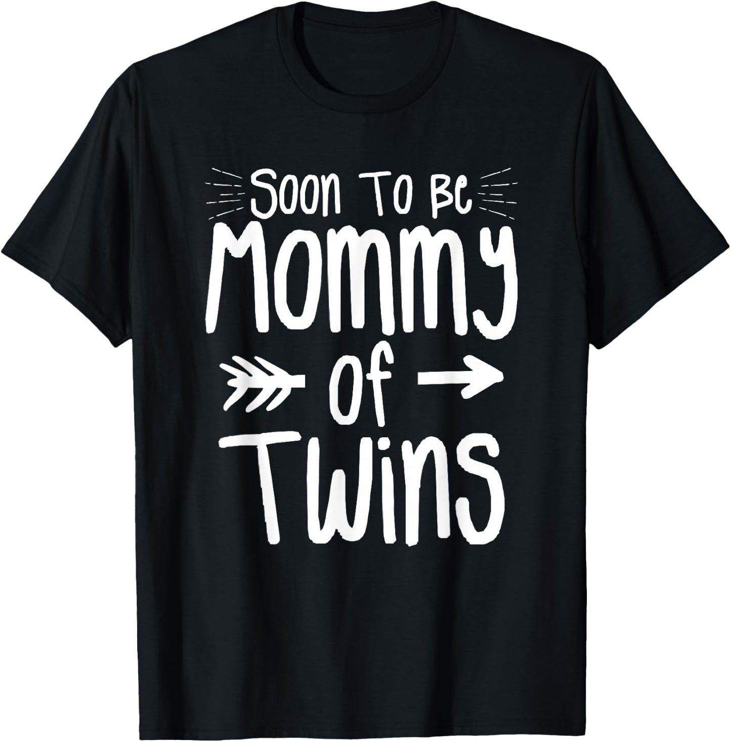 Soon To Be Mommy Of Twins Pregnancy Announcement T-Shirt - T-Shirt | Black