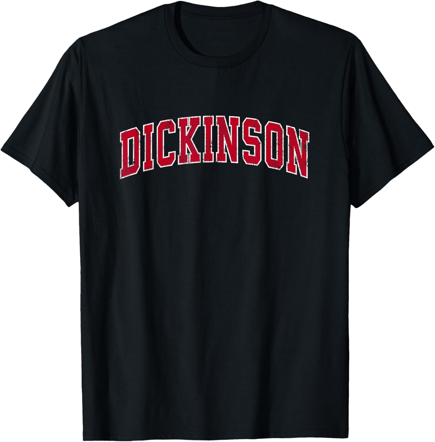 Dickinson Texas TX Vintage Sports Design Red Design T-Shirt - T-Shirt | Black