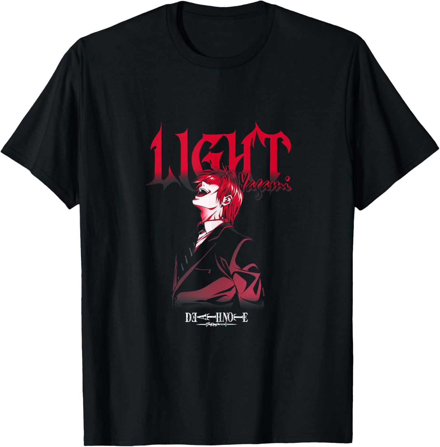 Death Note Light Yagami Laughing Anime T-Shirt - T-Shirt | Black