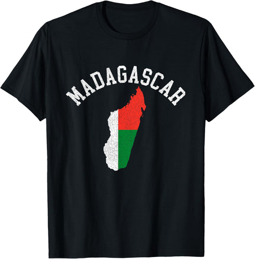 Patriotic Men Women Madagascar Flag Map Distressed
