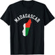 Patriotic Men Women Madagascar Flag Map Distressed T-Shirt - T-Shirt | Black