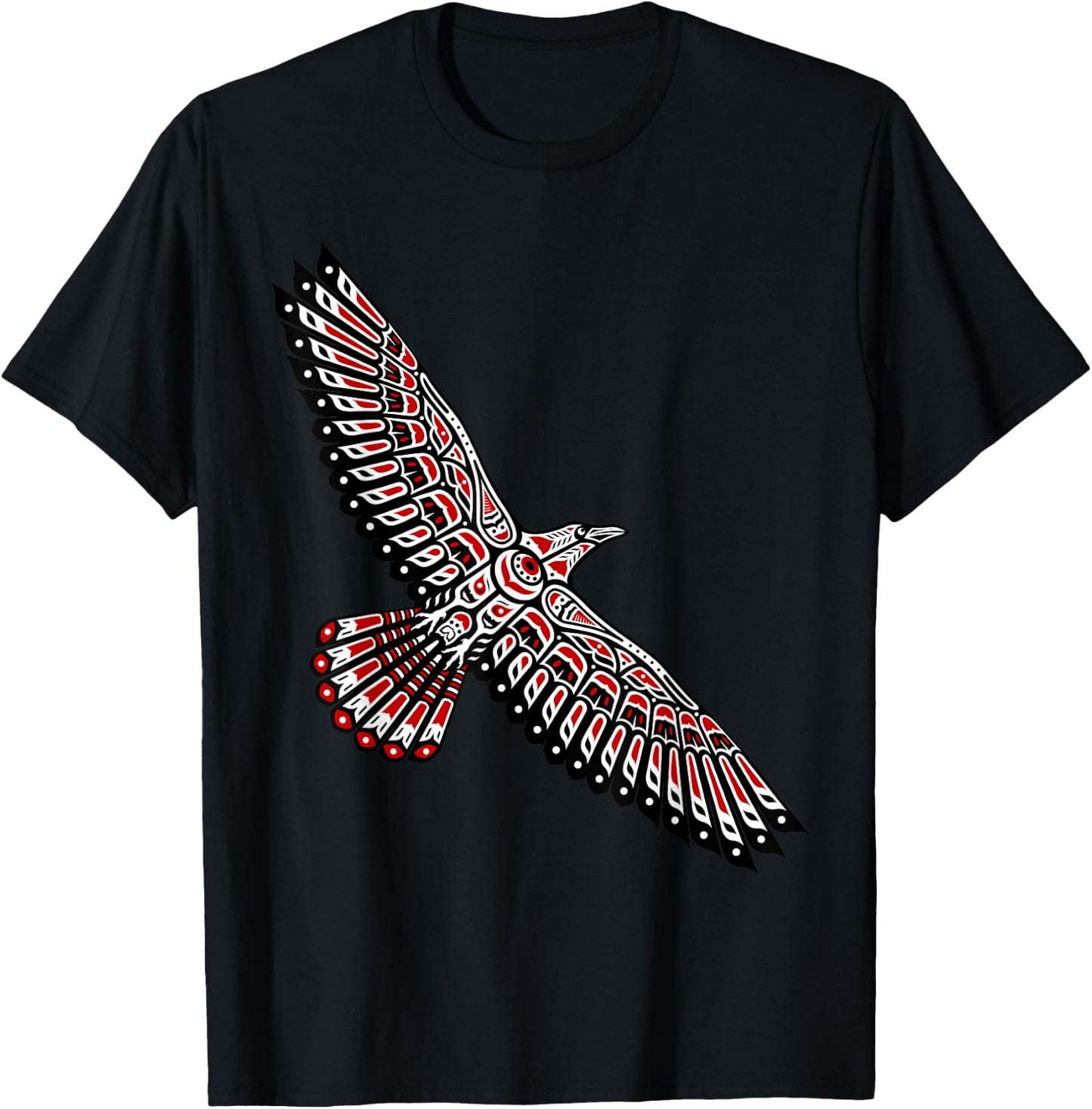 Raven Native American Indian Totem Northwest Coast Pacific T-Shirt - T-Shirt | Black