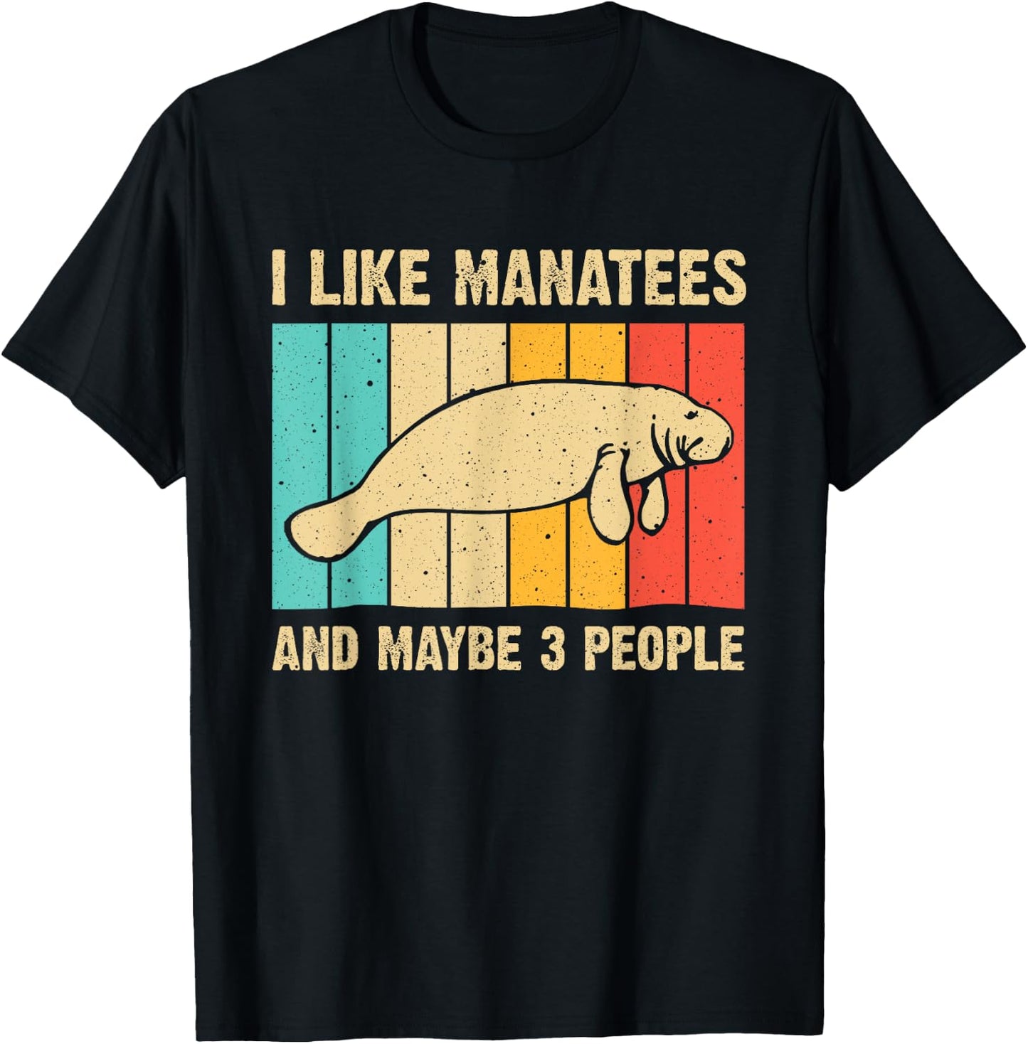 Funny Manatee Art Women Sea Cow Monster Fish Lover T-Shirt - T-Shirt | Black