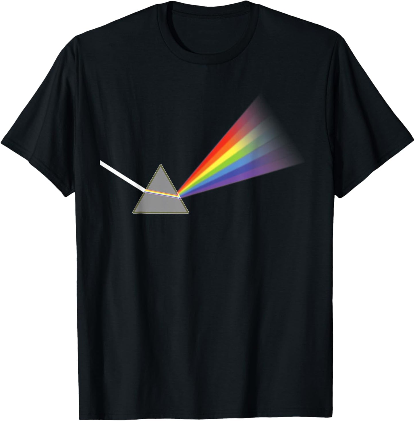 Prism Refraction And Dispersion Of Light In Physics Themed T-Shirt - T-Shirt | Black