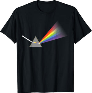 Prism Refraction And Dispersion Of Light In Physics Themed T-Shirt - T-Shirt | Black