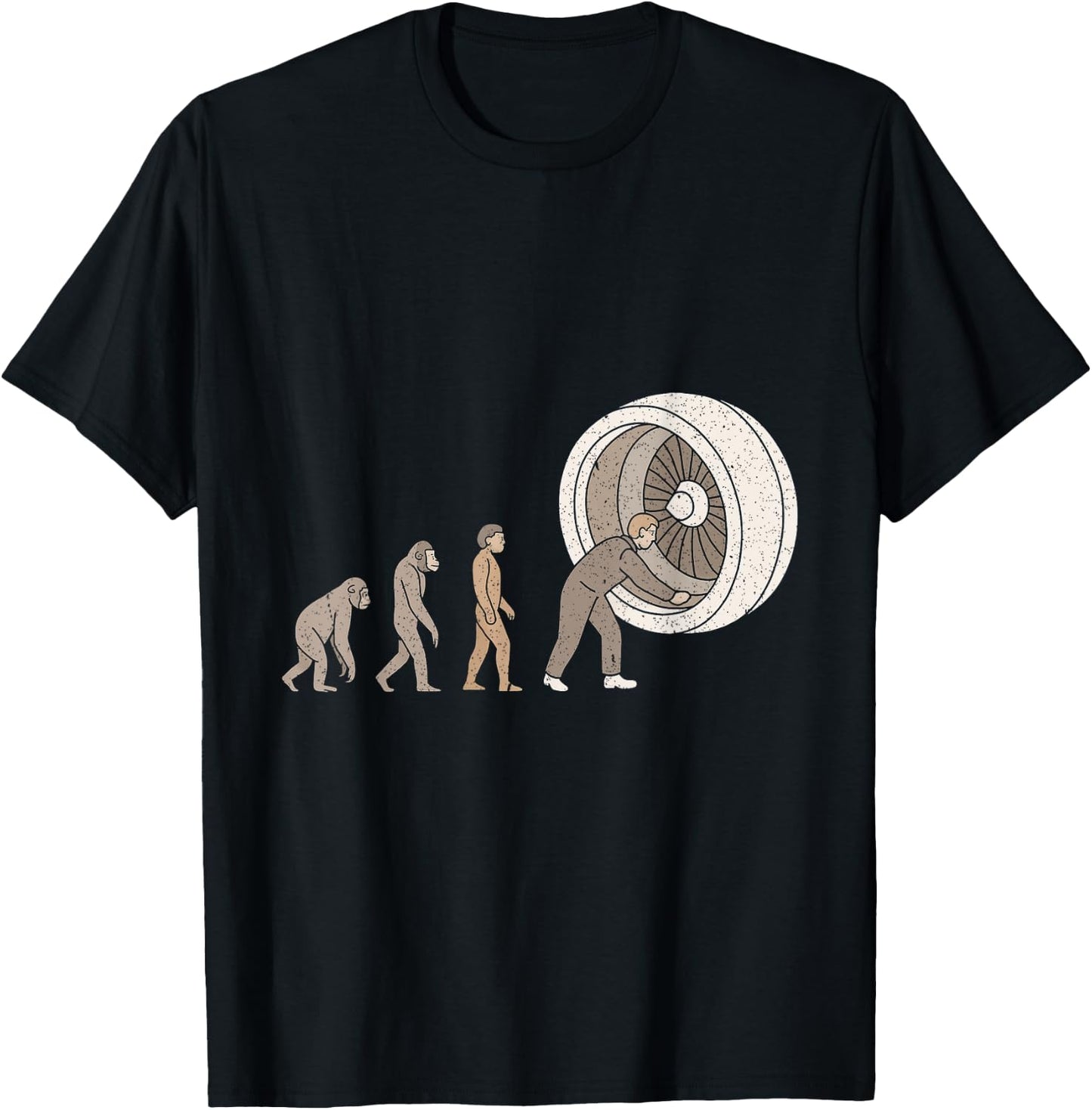 Funny Evolution Aircraft Mechanic Aviation Maintenance Team T-Shirt - T-Shirt | Black