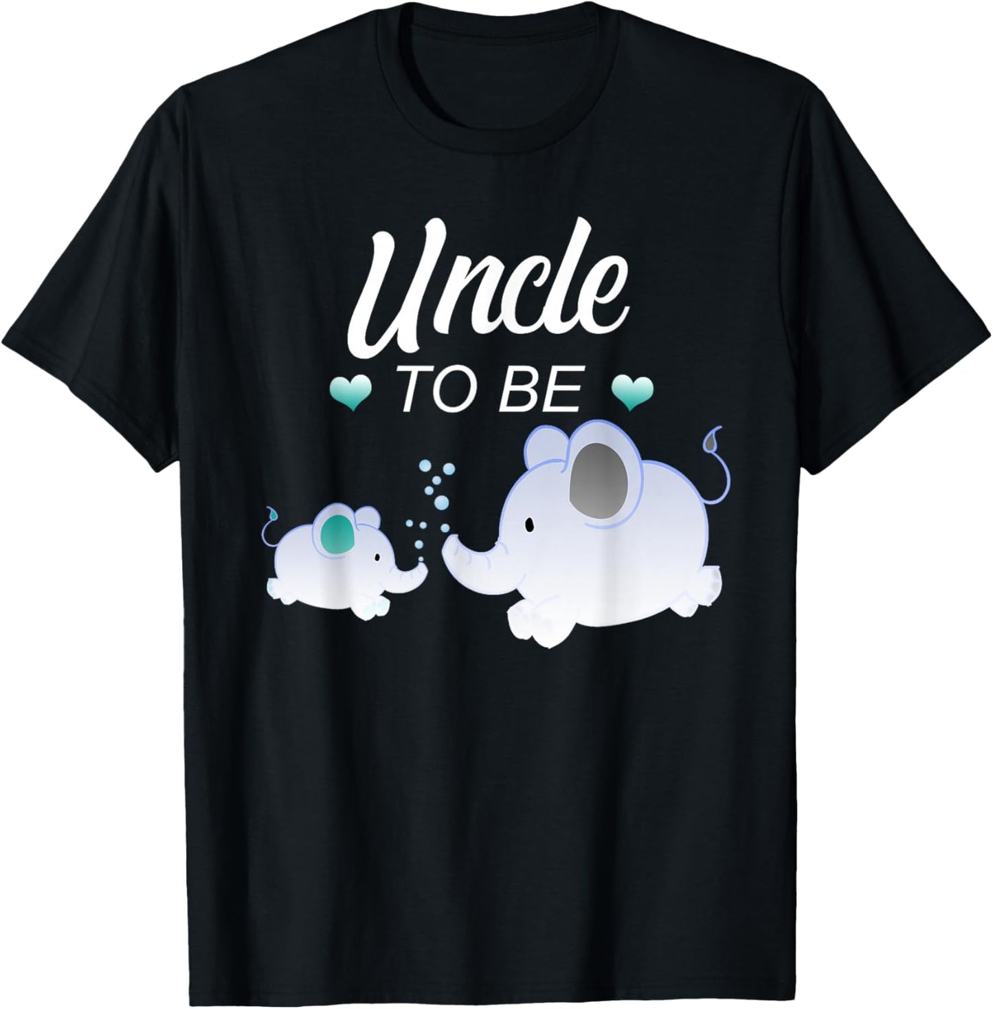 Uncle To Be Elephant Baby Shower For Boy T-Shirt - T-Shirt | Black