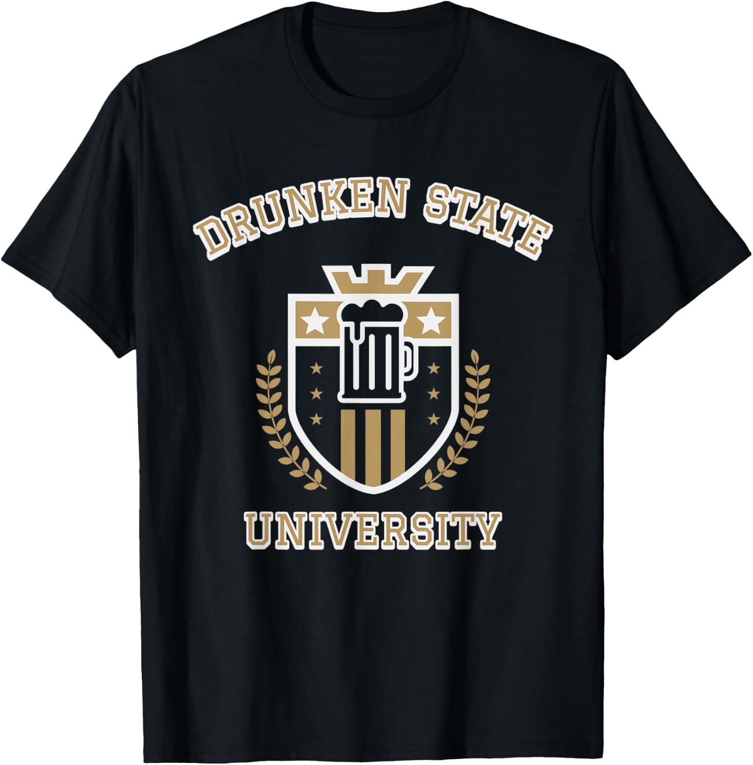 Funny College Parody, Drunken State University T-Shirt - T-Shirt | Black