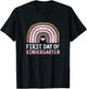 First Day Of Kindergarten Rainbow Teacher Women Girls Kids T-Shirt - T-Shirt | Black