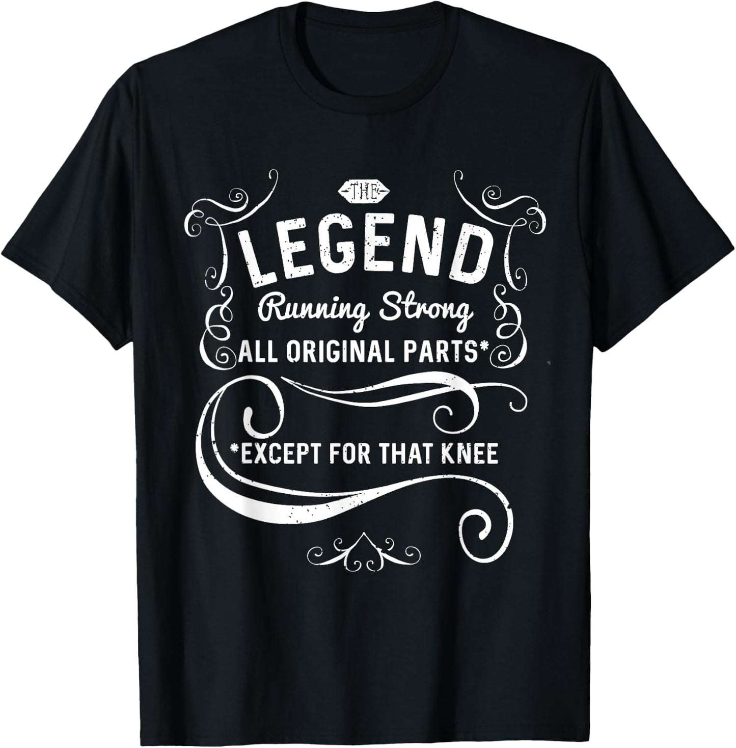 Mostly Original Parts Funny Knee Replacement Surgery T-Shirt - T-Shirt | Black