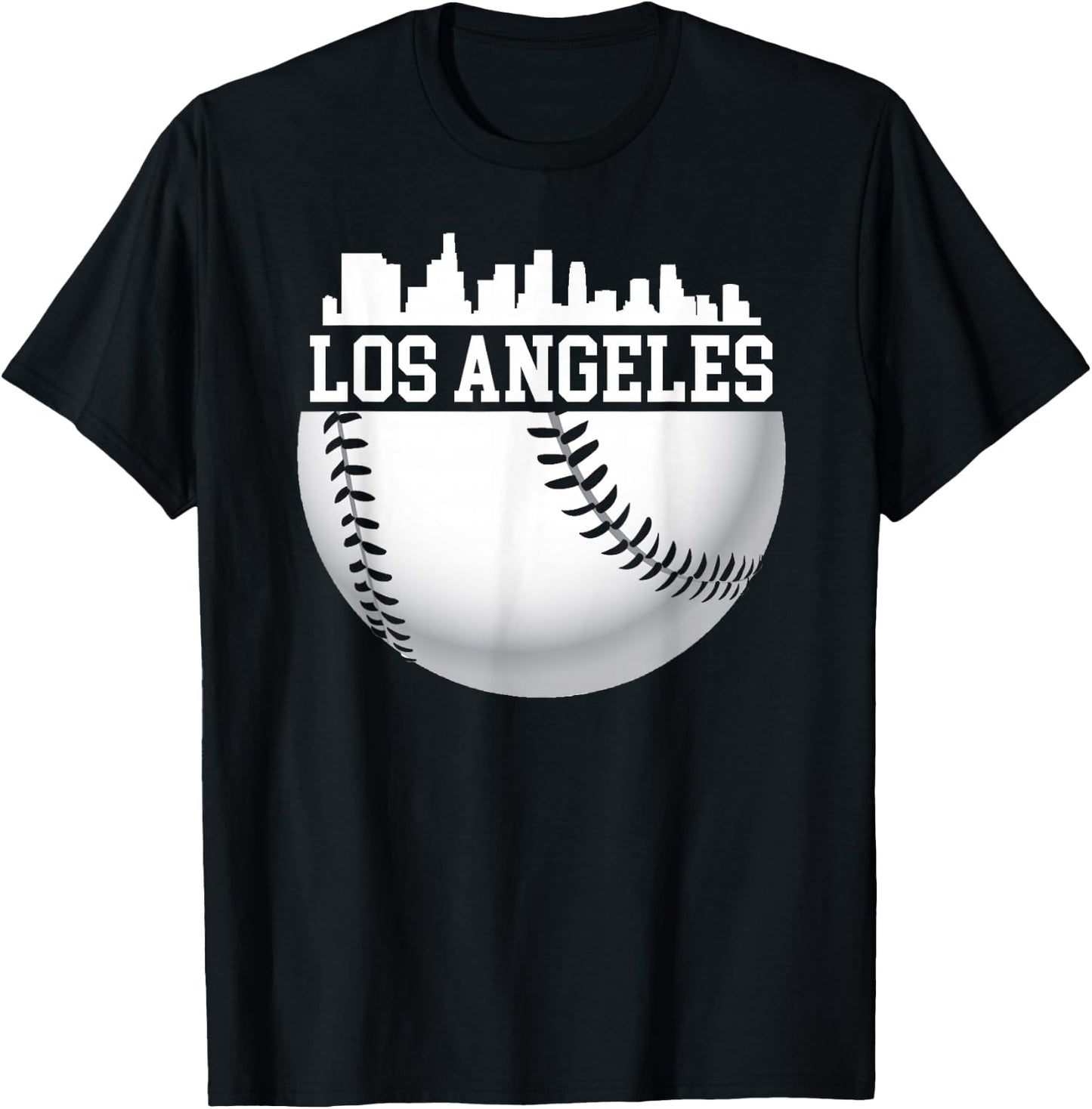 Vintage Downtown Los Angeles Shirt Baseball Retro California T-Shirt - T-Shirt | Black