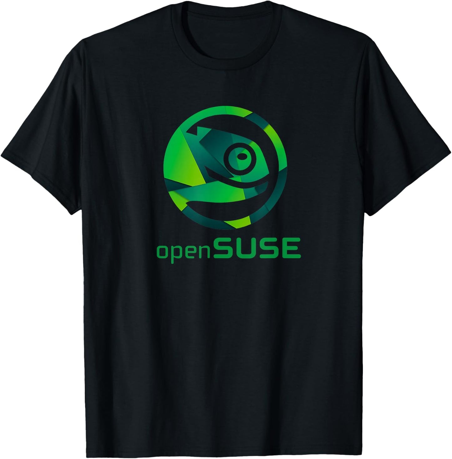 Linux openSUSE Lover with Slogan and Logo Open Source Os T-Shirt - T-Shirt | Black
