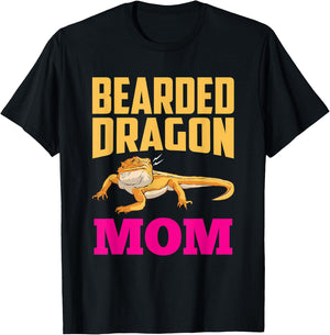 Bearded Dragon Mom Pet Animal Reptile Lover Mother Mommy T-Shirt - T-Shirt | Black