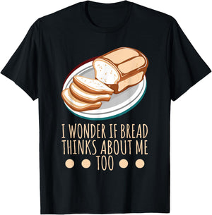 Funny Backword Game "Ich frage mich, ob Brot auch an mich [German Language] T-Shirt - T-Shirt | Black