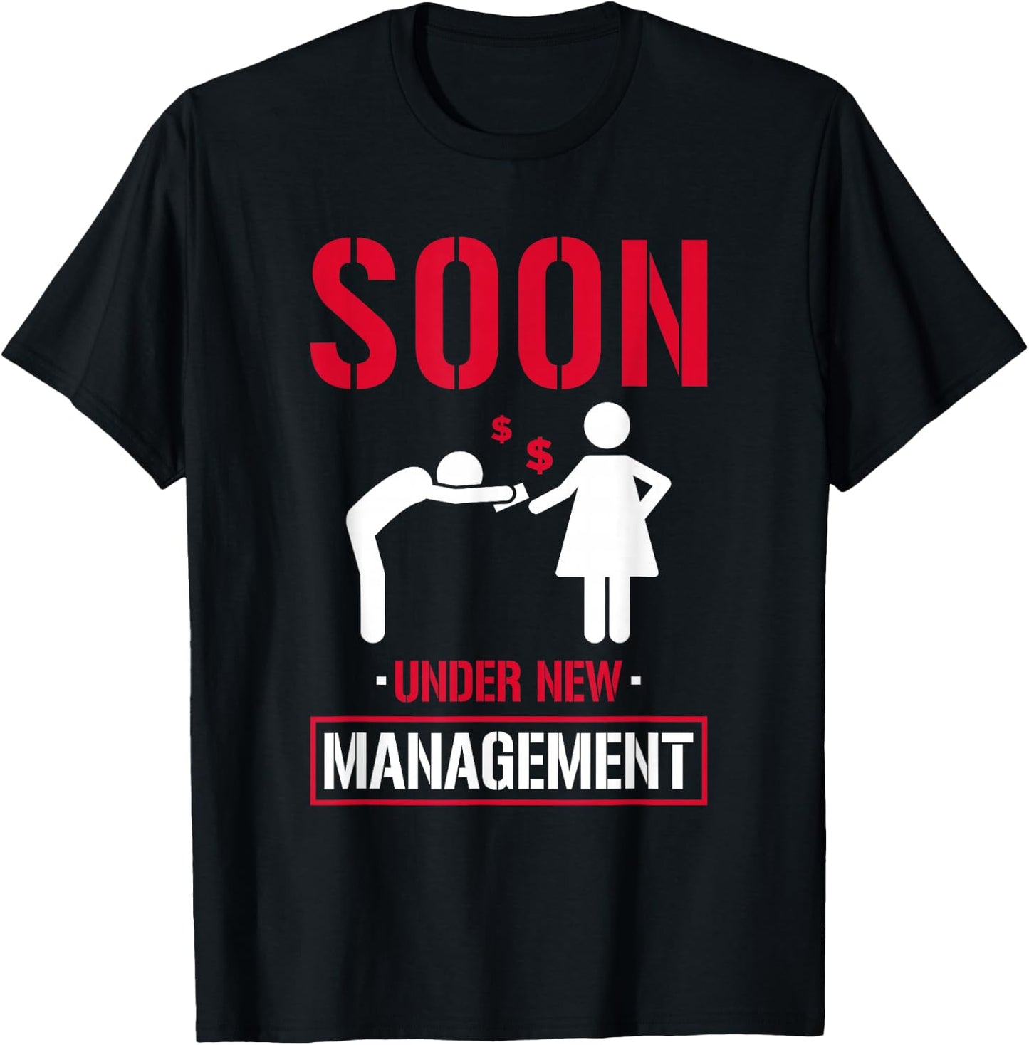 Under New Management - Bachelor Party Stag Groomsmen Getaway T-Shirt - T-Shirt | Black