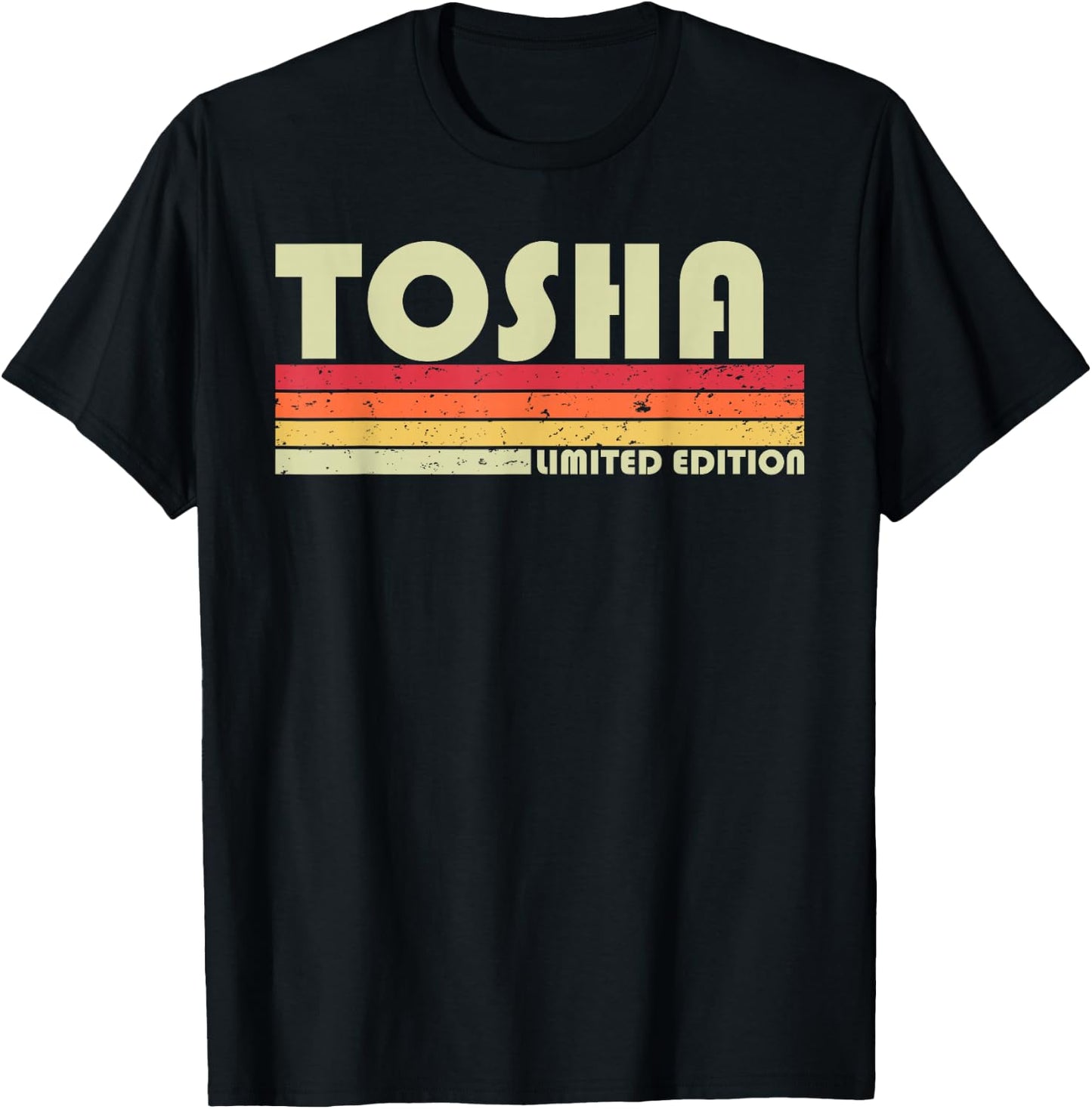 TOSHA Name Personalized Retro Vintage 80s 90s Birthday T-Shirt - T-Shirt | Black