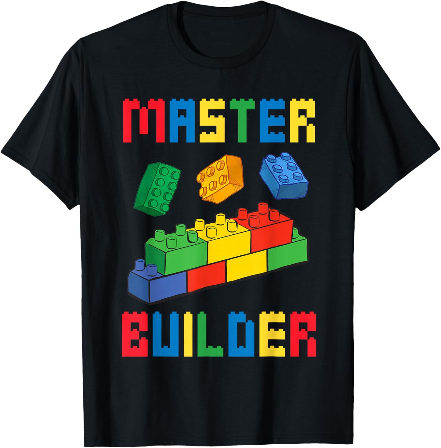 Brick Builder Funny Blocks Building Master Builder Toys Kids Small T-Shirt - T-Shirt | Black