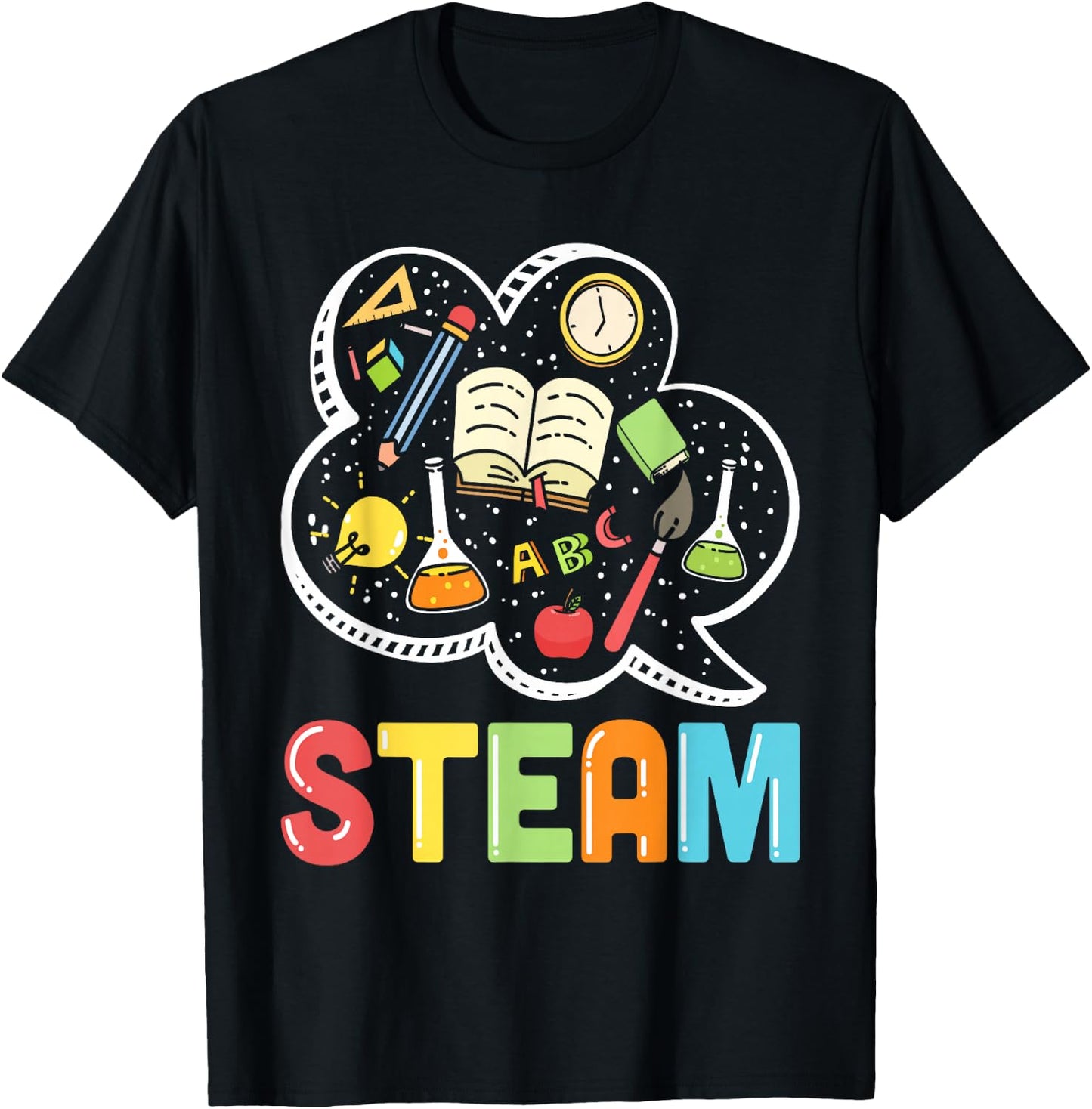 STEAM Teacher and Student Back to School STEM T-Shirt - T-Shirt | Black