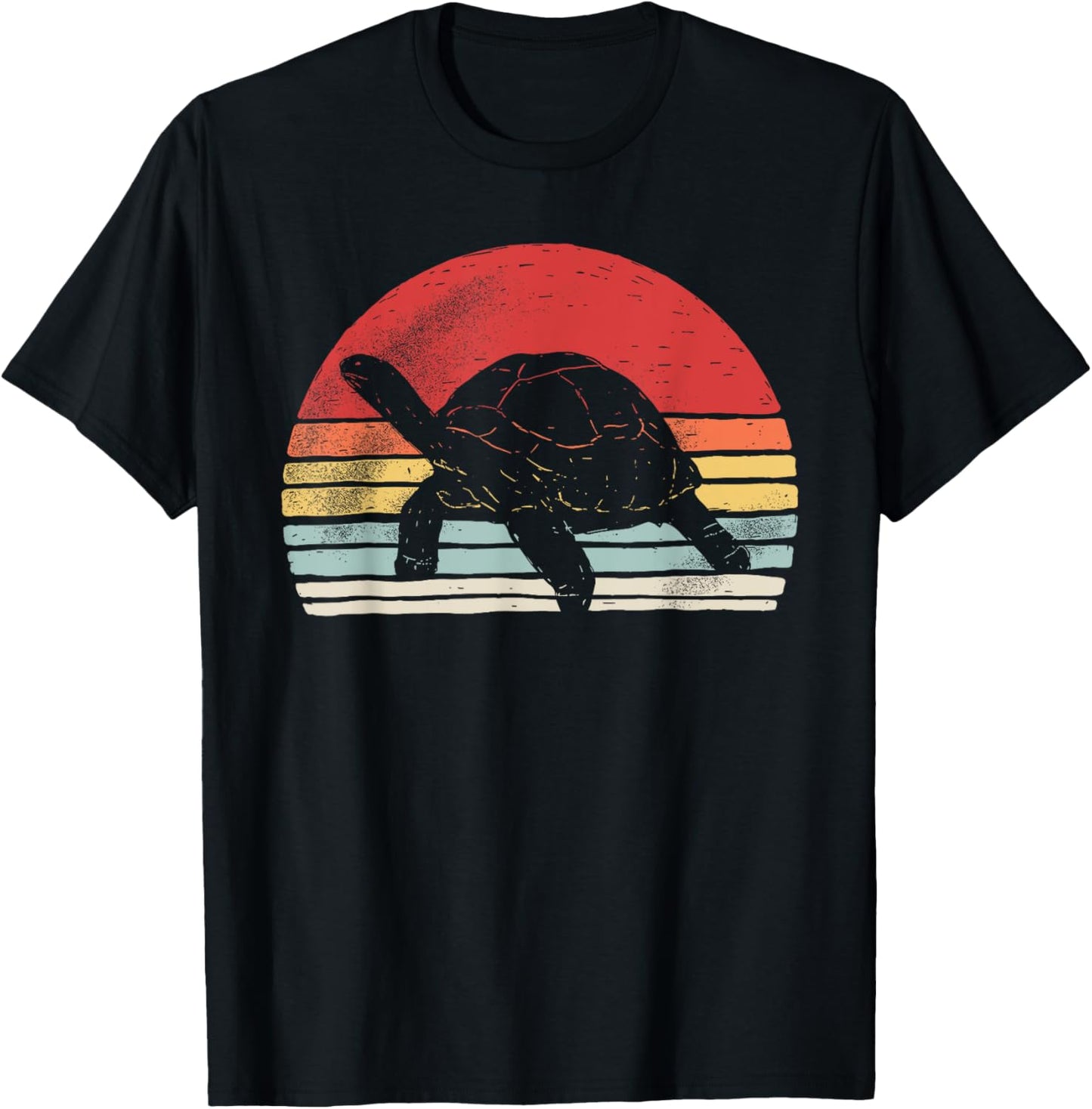 Vintage Retro Aldabra Giant Tortoise T-Shirt - T-Shirt | Black