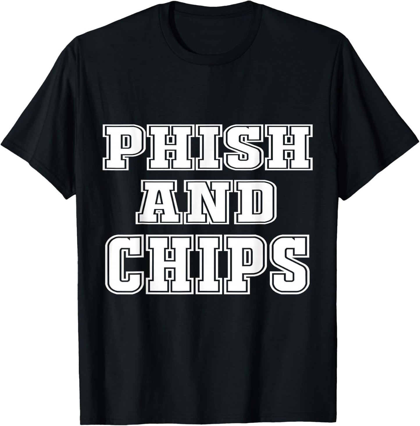 Phish and Chips Funny Hacker T-Shirt - T-Shirt | Black