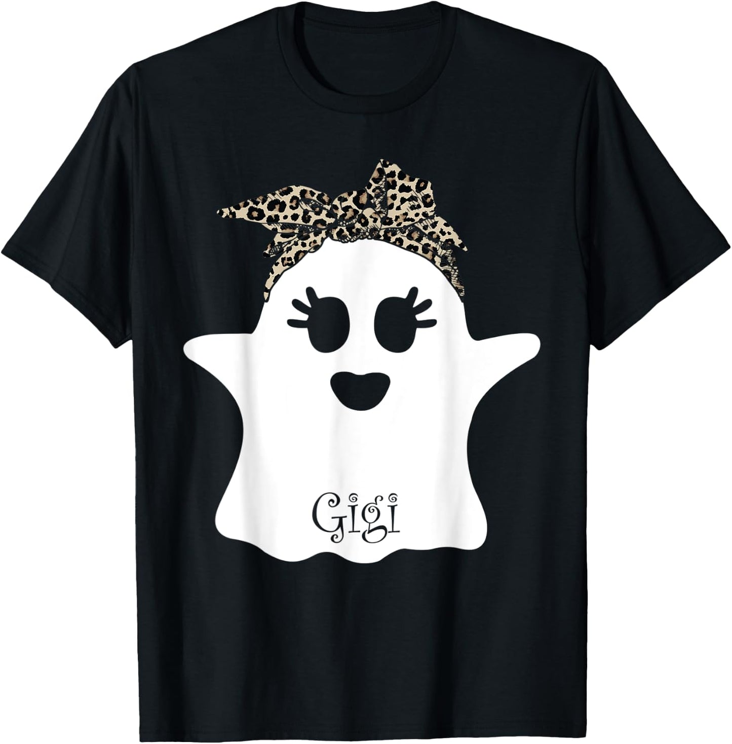mb Spooky Gigi Ghost Bandana Boo Halloween Family Matching T-Shirt - T-Shirt | Black