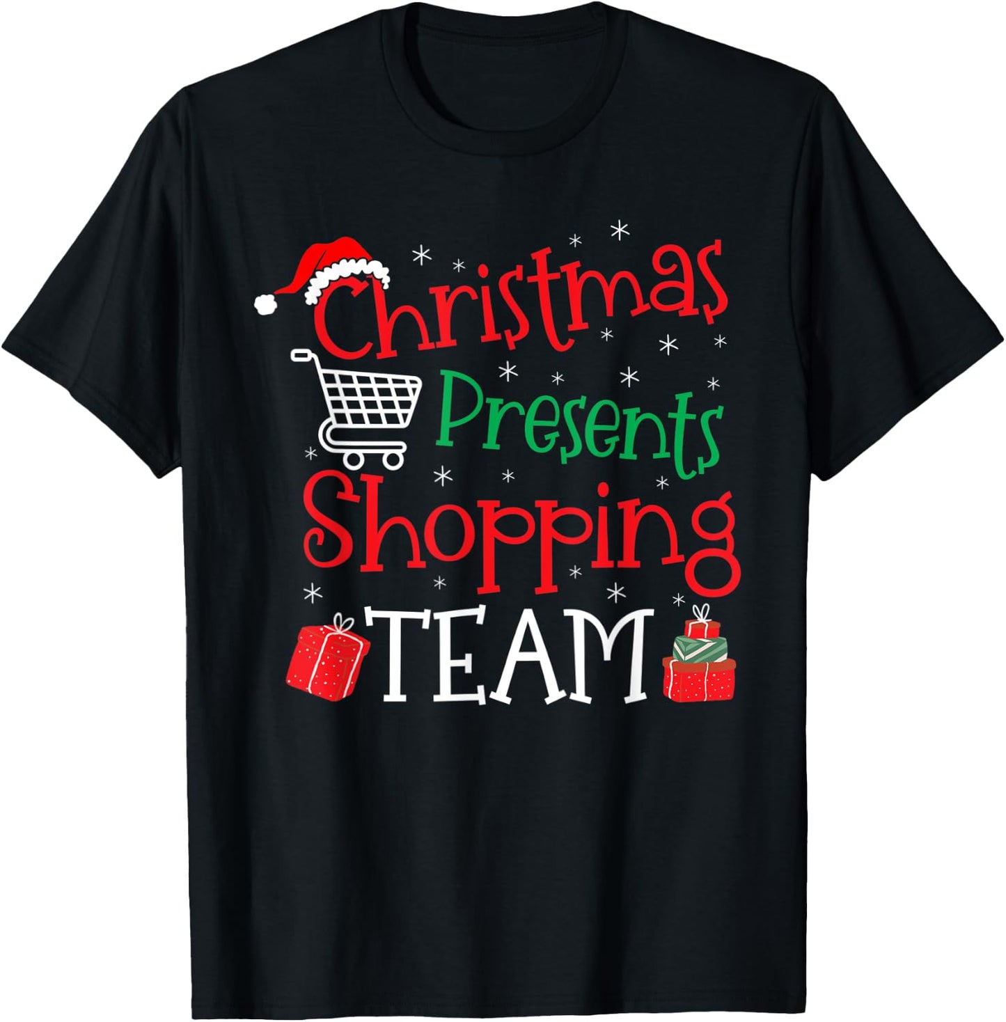 Christmas Presents Shopping Team T-Shirt - T-Shirt | Black