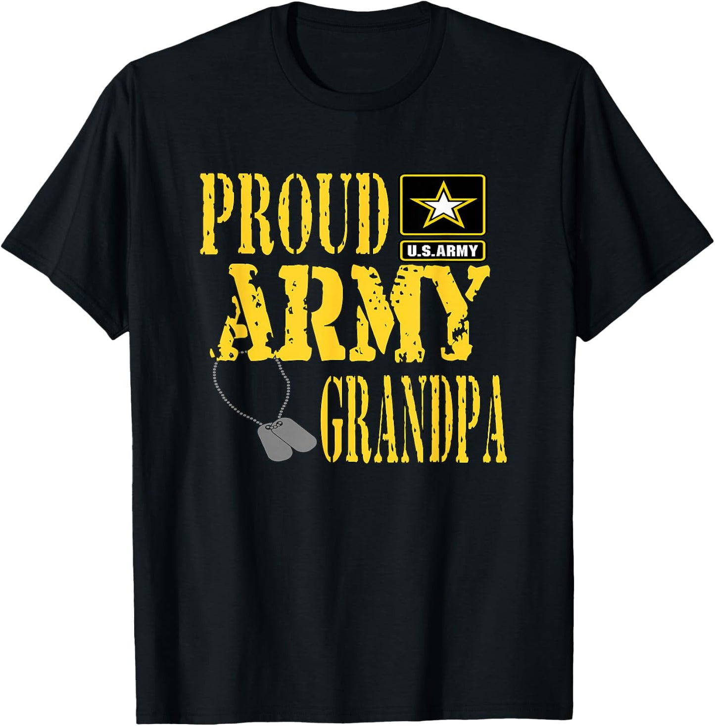 Proud Army Grandpa Shirt Military Pride T Shirt T-Shirt - T-Shirt | Black