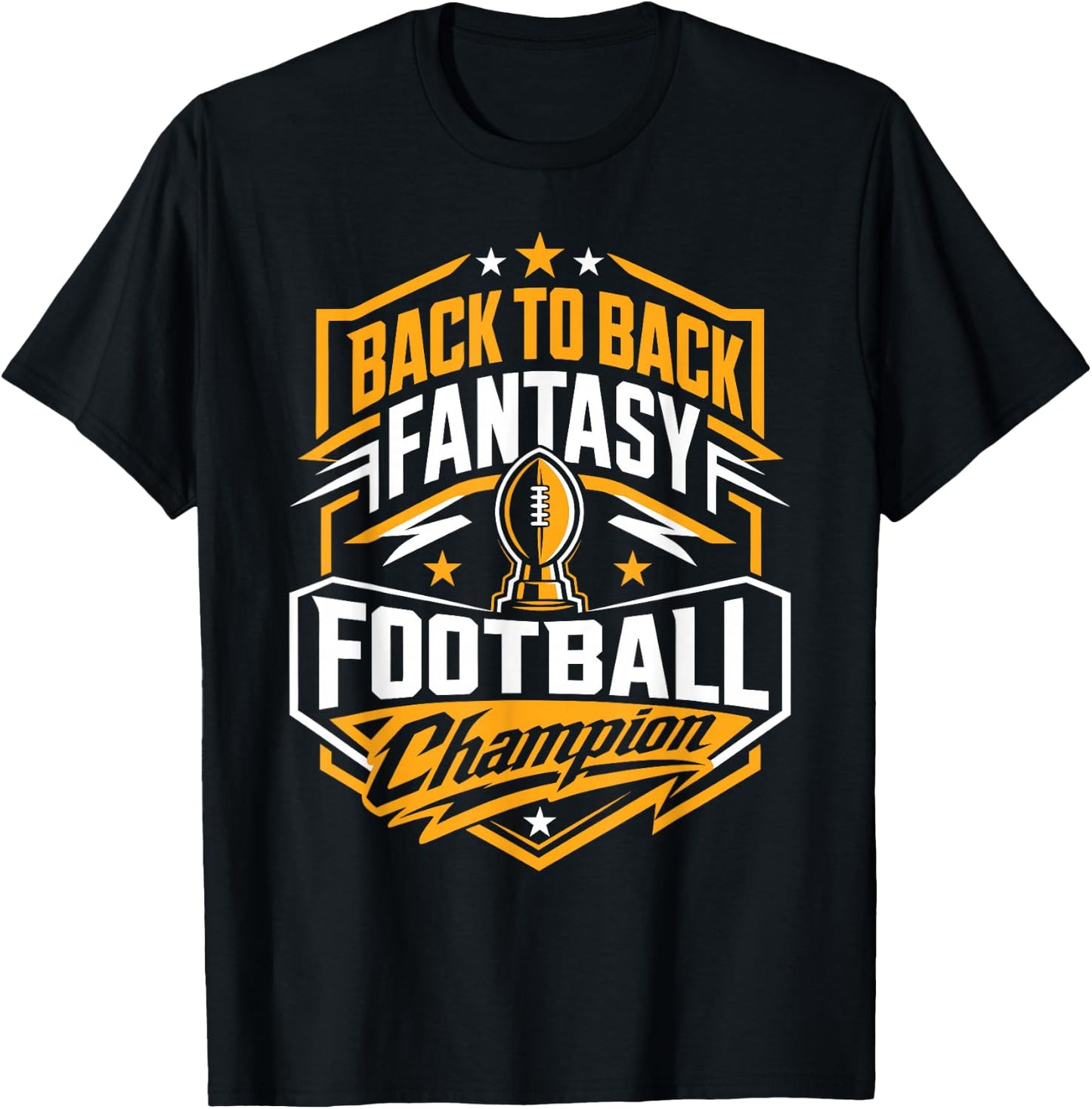 Back to Back Fantasy Football Champion T-Shirt - T-Shirt | Black