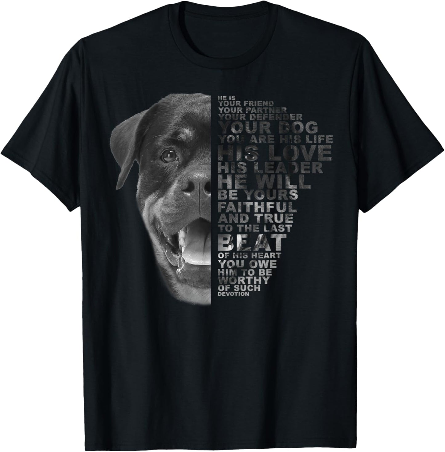 He Is Your Friend Your Partner Your Dog Rottweiler Dogs Gift T-Shirt - T-Shirt | Black