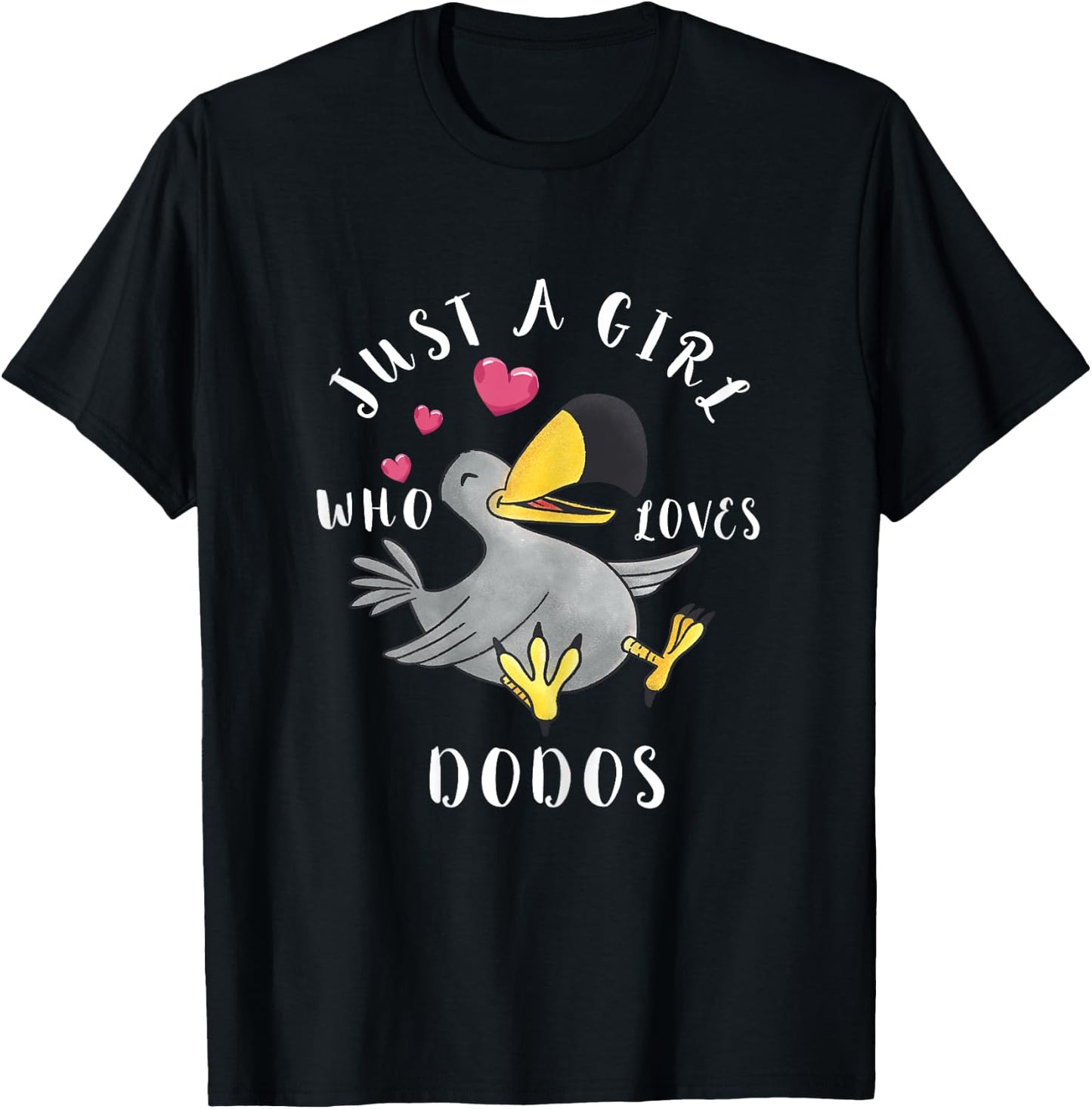 Dodo Bird Girls Dronte Bird Animal Flightless Bird Species T-Shirt - T-Shirt | Black