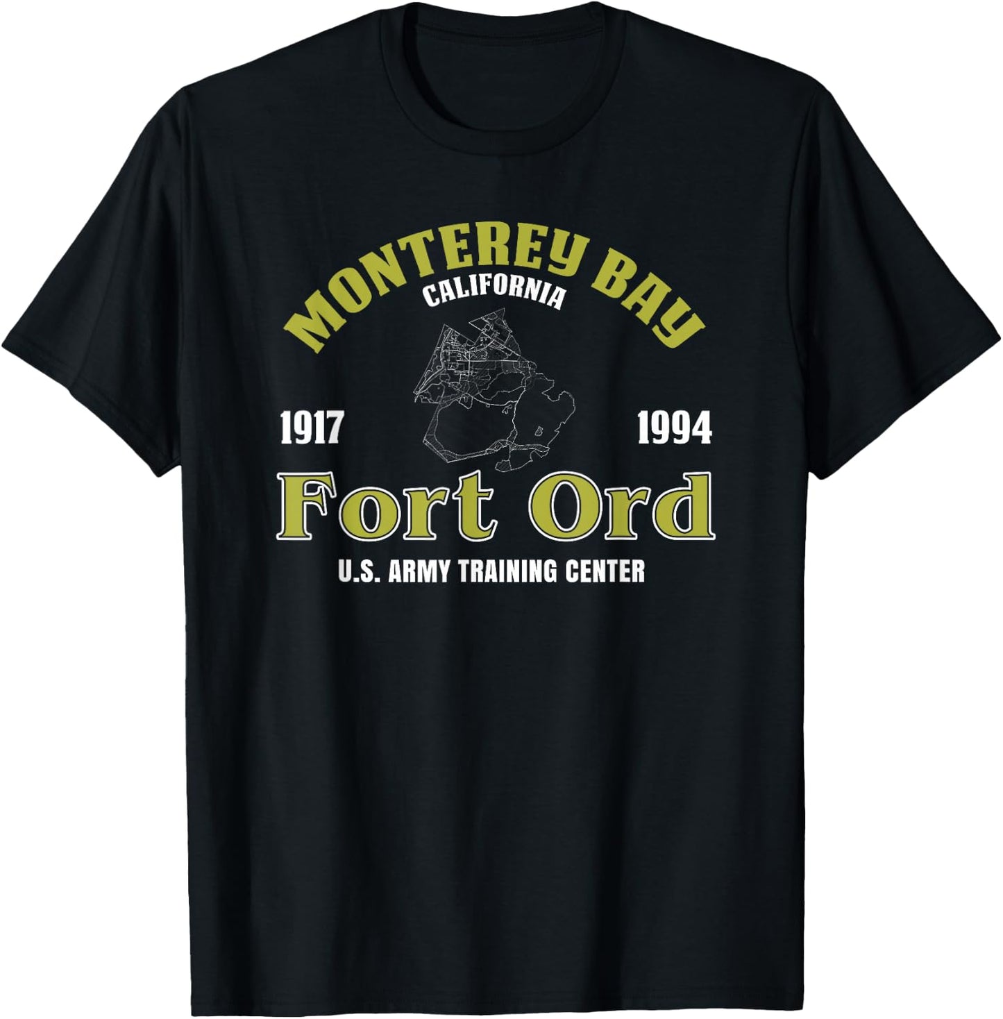Monterey Bay California Fort Ord U.s. Army Training Center T-Shirt - T-Shirt | Black