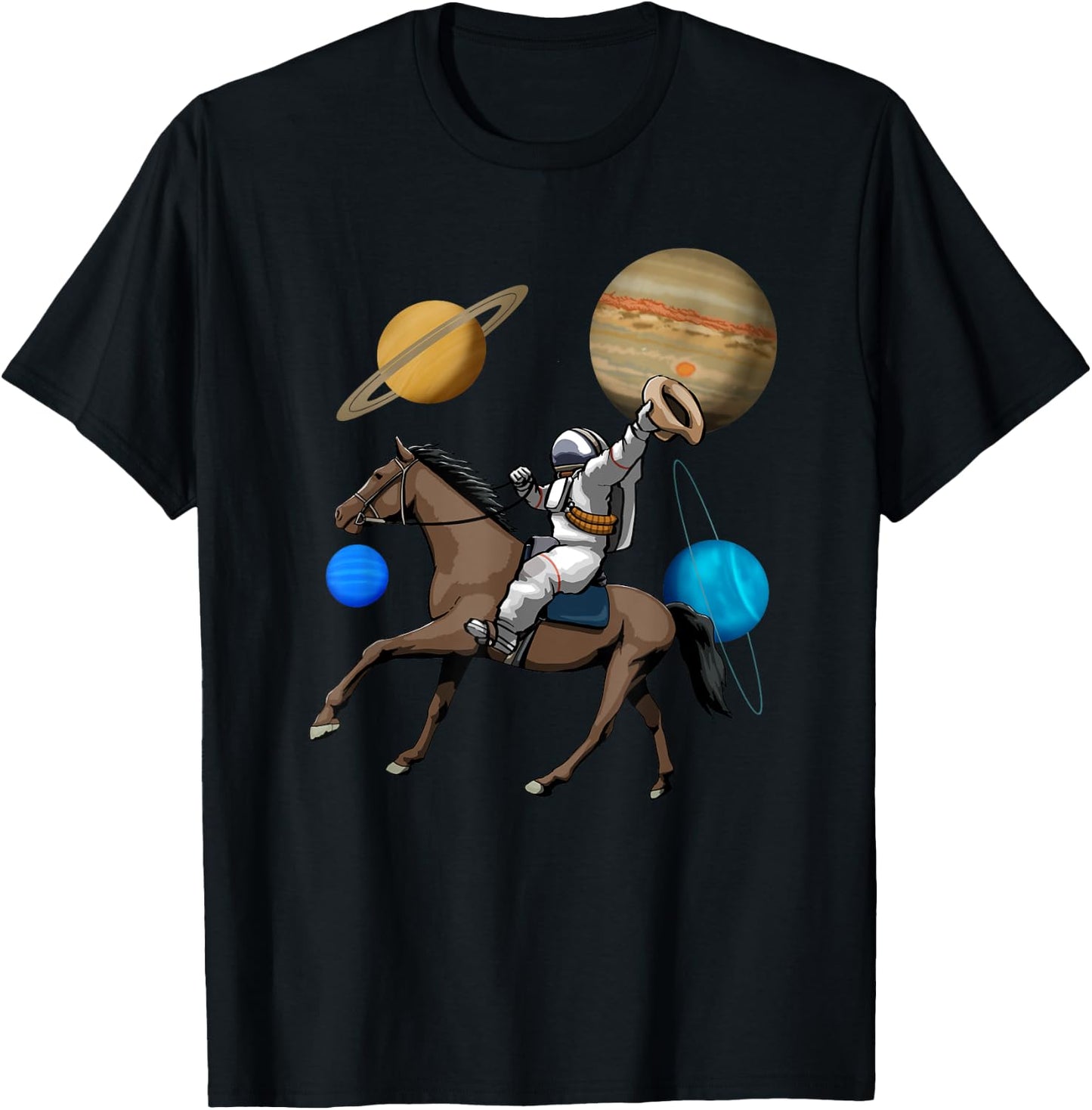 Space Cowboy Shirts Funny Vintage Western Men Retro T-Shirt - T-Shirt | Black